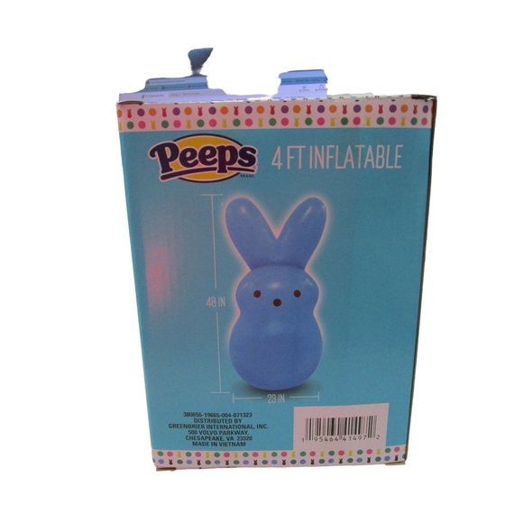 Classic Peep Blue 4ft Inflatable Easter Bunny New In Box - Picture 12 of 12